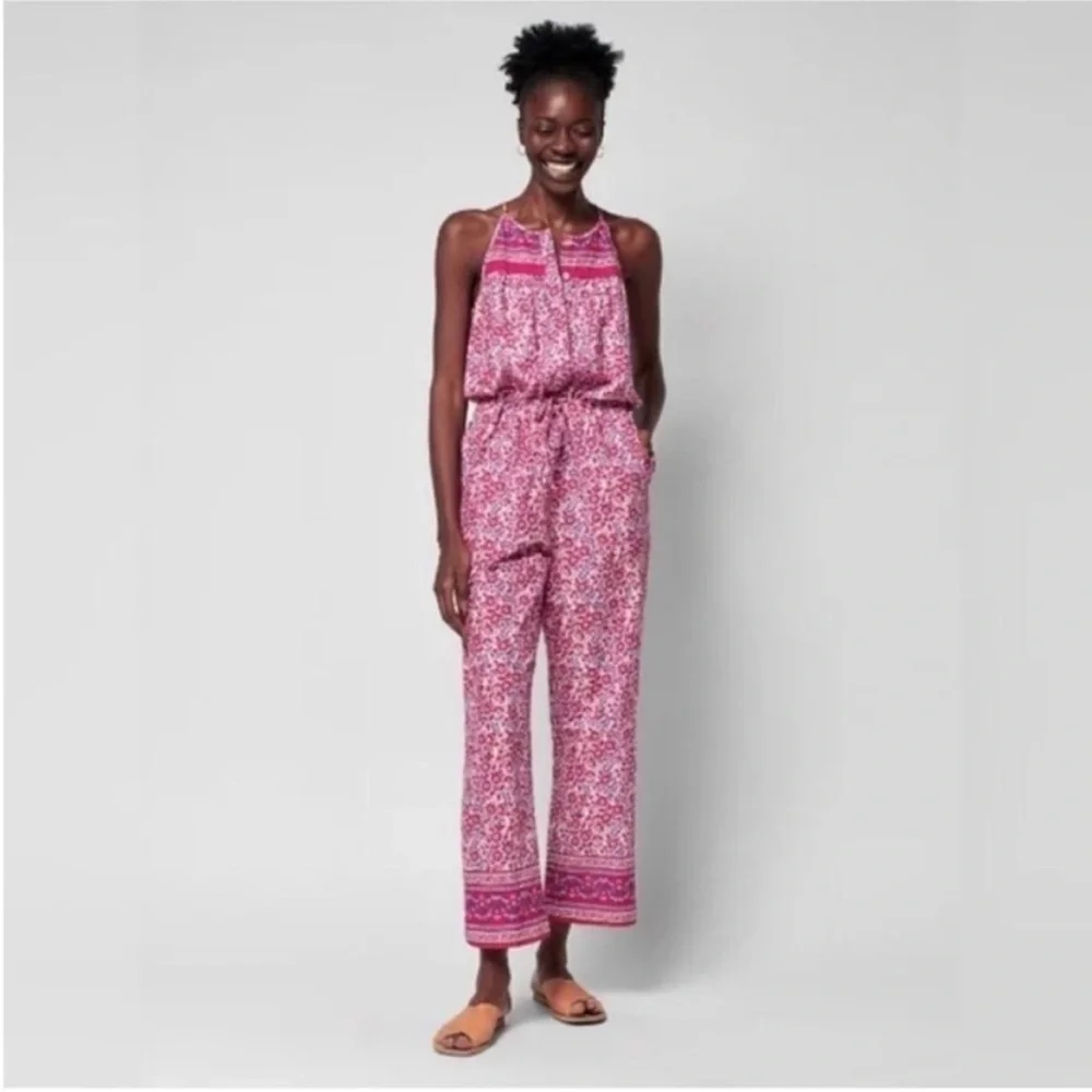 NWOT FAHERTY Adella Floral Pink 100% Organic Cotton Jumpsuit Size XS - Picture 3 of 15